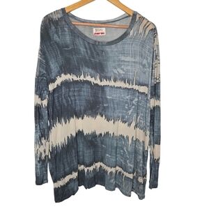 Johnny Was Womens Biya Watercolor Abstract Oversized Modal Tunic Top Size XS